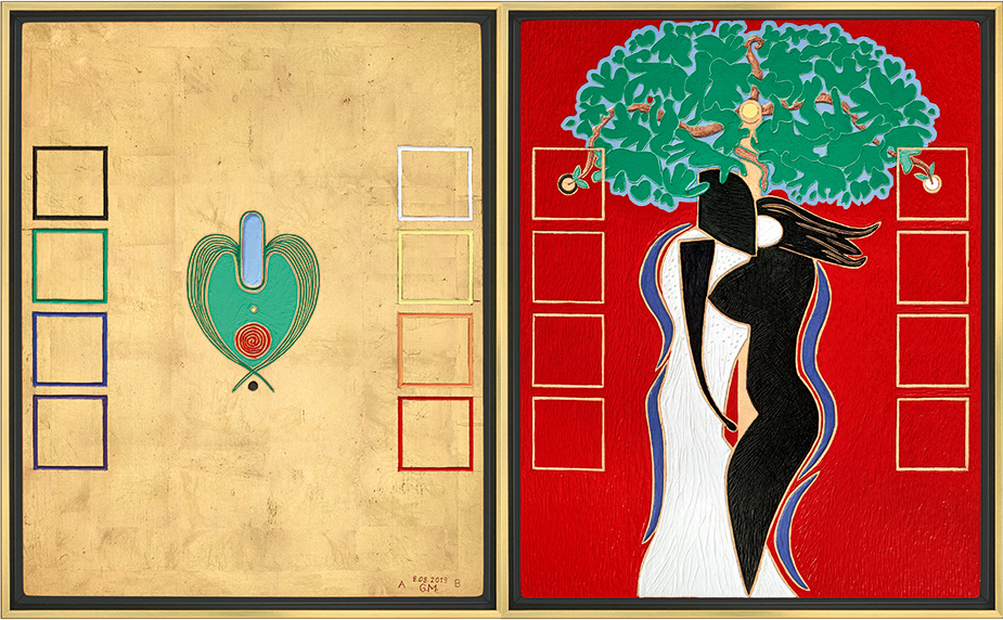 P�lerinage 14, le myst�re cosmique du couple, dyptique, 2019